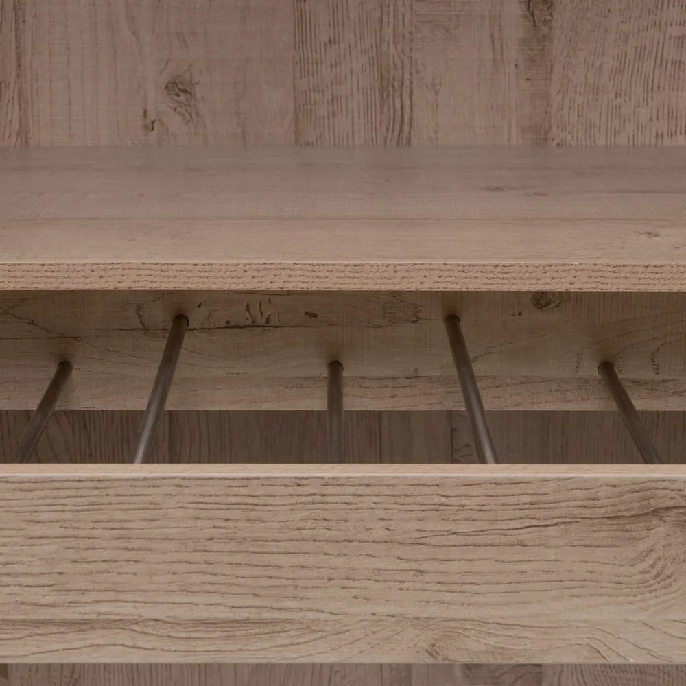 Natúr színű nyitott moduláris szekrény tölgyfa dekorral 60x180x45 cm Modular – Casa Selección