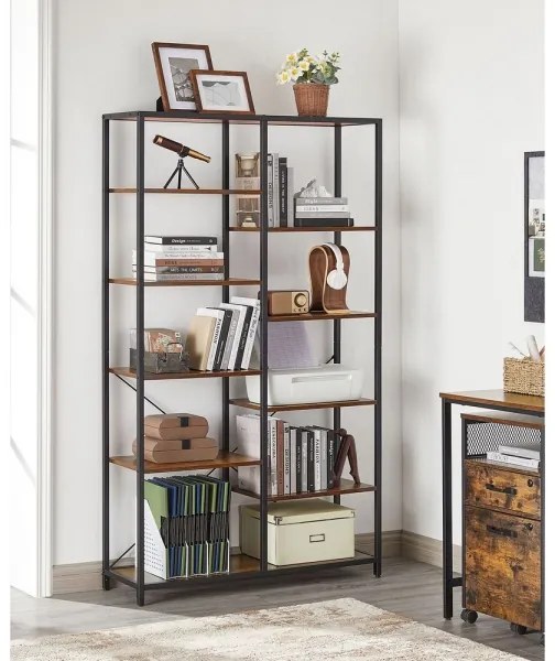 NAVARO könyvespolc barna/fekete