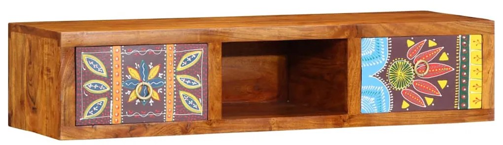 tömör akácfa többszínű TV-szekrény 100x30x22