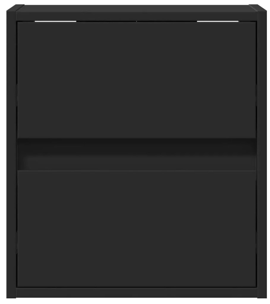 2 db fekete fali TV-szekrény LED-világítással 41x31x45 cm