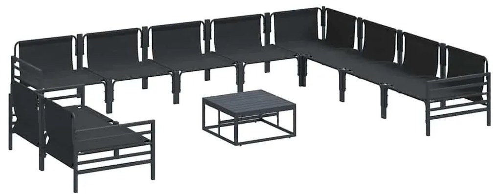 Kerti Kanapé Szett 11 pcs Antracit Acél