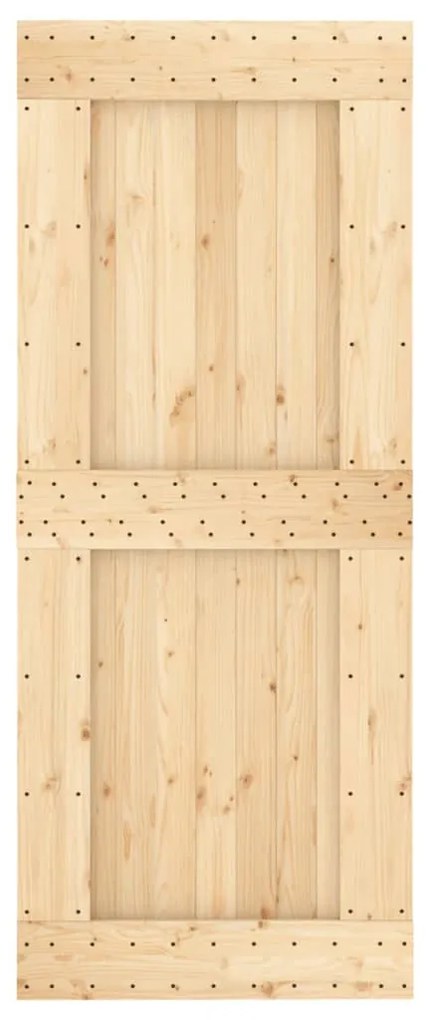 tömör fenyőfa tolóajtó fémszerelékszettel 85x210 cm