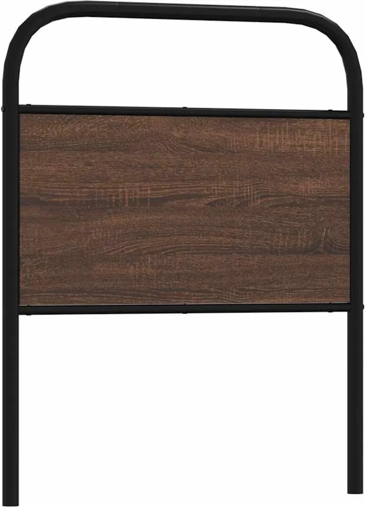 vidaXL barna tölgy színű acél és szerelt fa csere fejtámla 75 cm