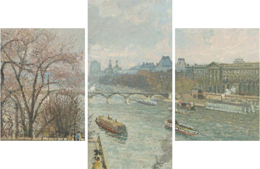 Kép - Camille Pissarro, The Louvre, Afternoon, Rainy Weather, reprodukciók (90x60 cm)