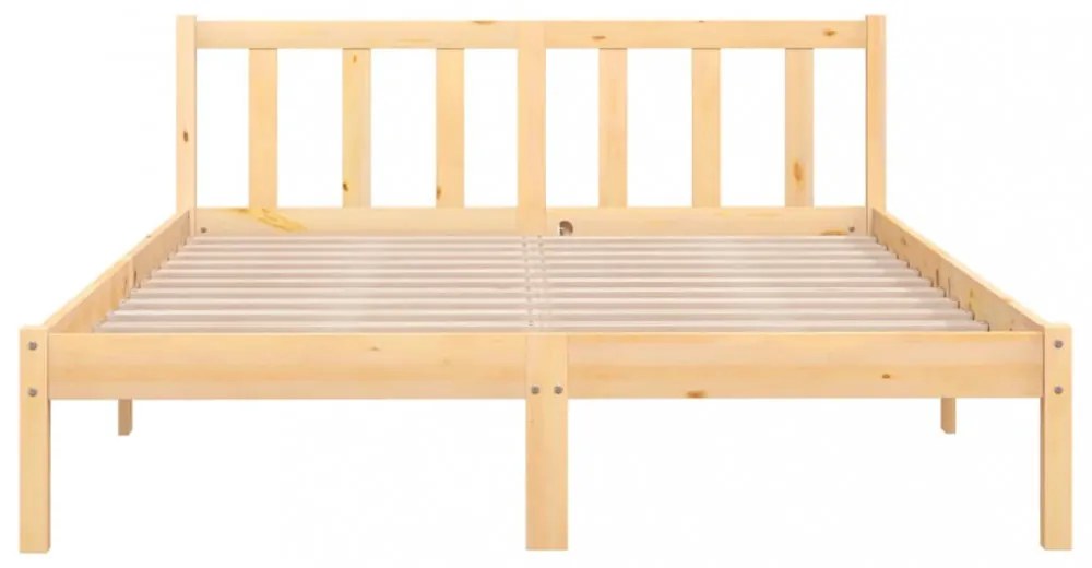 King Size tömör fenyőfa ágykeret 150 x 200 cm
