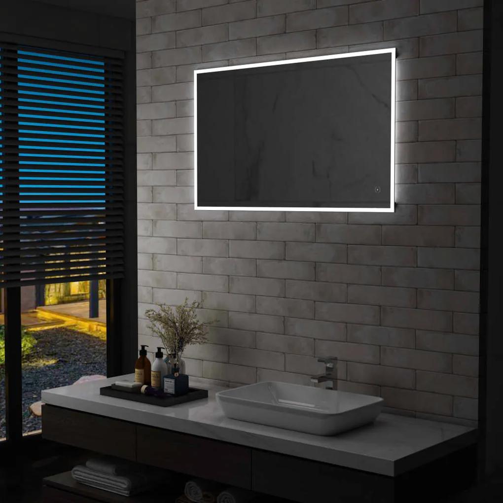 vidaXL LED-es fürdőszobai falitükör érintésérzékelővel 100 x 60 cm
