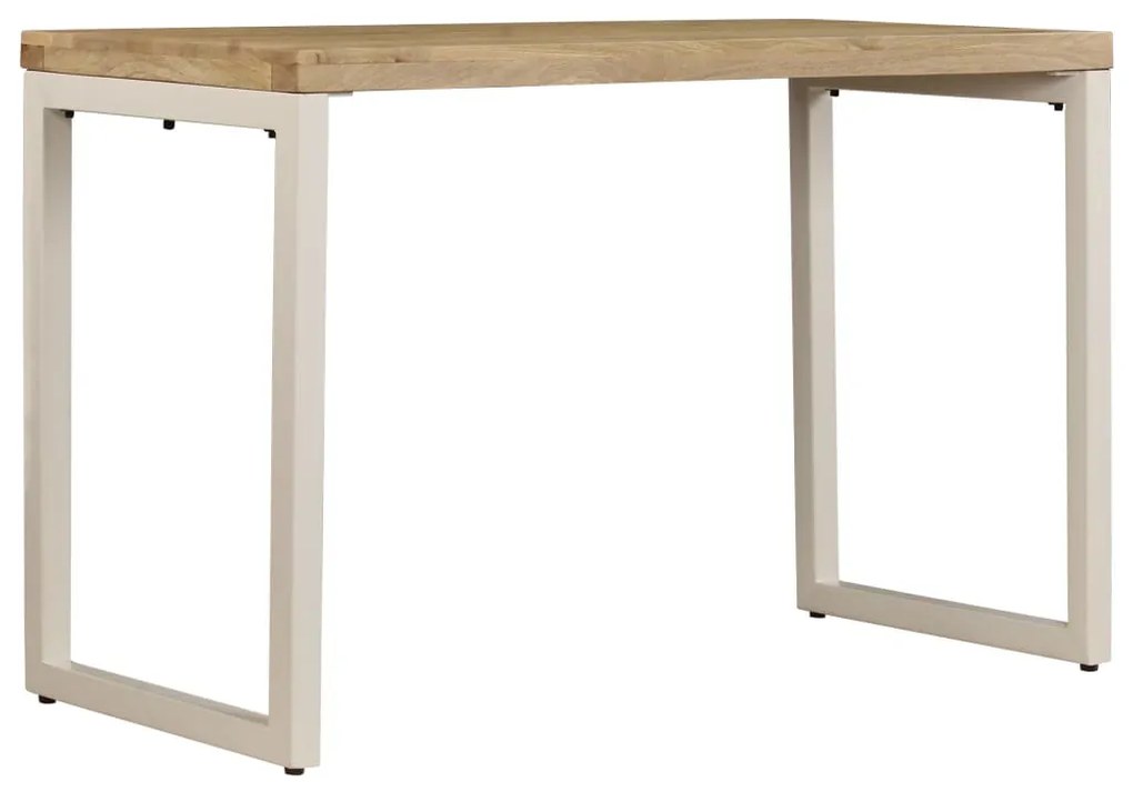 Tömör mangófa és acél étkezőasztal 115 x 55 x 76 cm