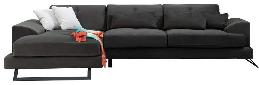 Sötétszürke sarokkanapé (bal oldali) Frido – Balcab Home