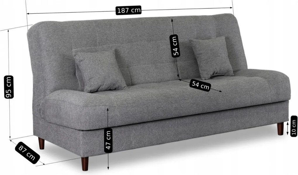 Ágyazható kanapé szürke színben NEPAL