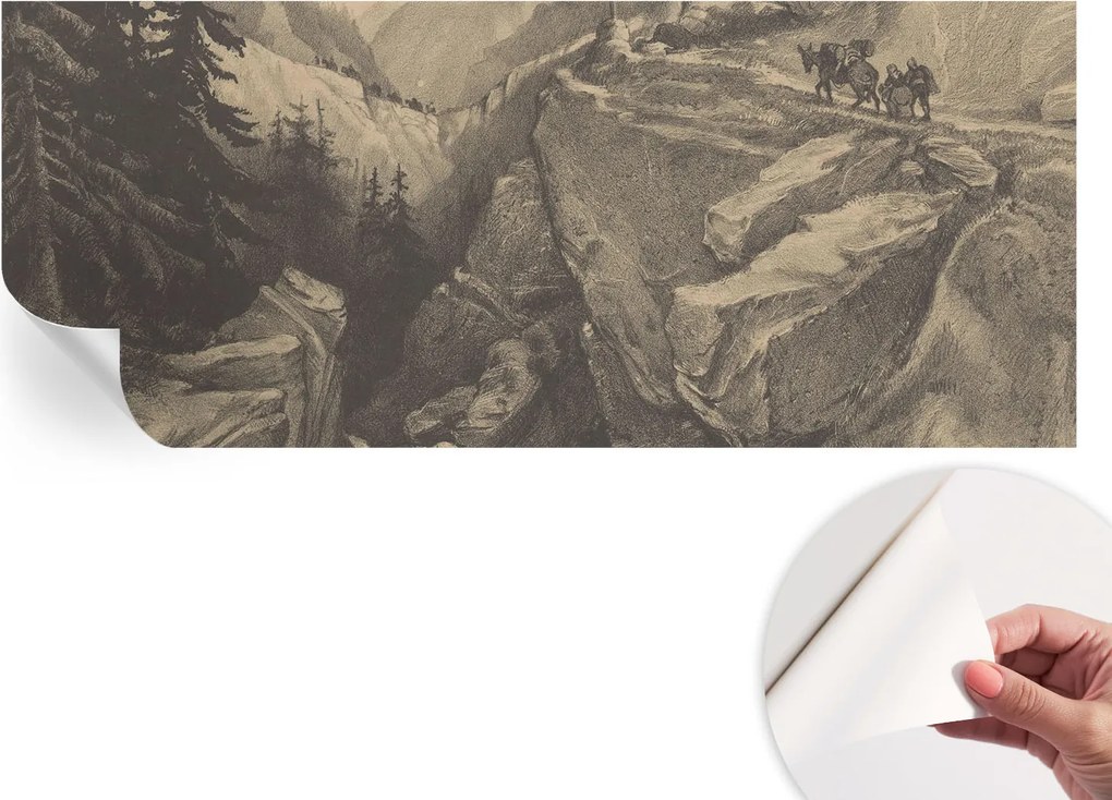 Mosható öntapadós fotótapéta étkezőbe Festői hegyek 250x104 cm