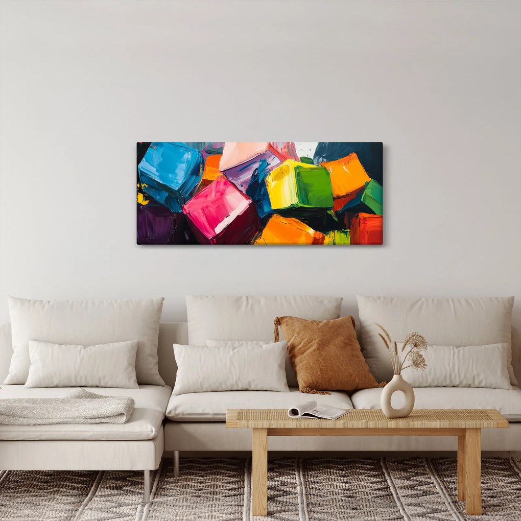 Kép - Színes kockák (120x50 cm)