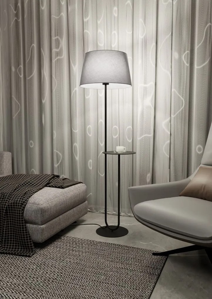 Emibig modern állólámpa hotel fekete szürke emi1422/lp1