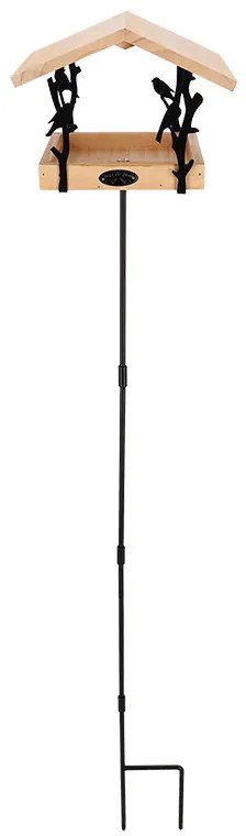 Leszúrható madáretető, lézervágott madár mintával, 131 cm