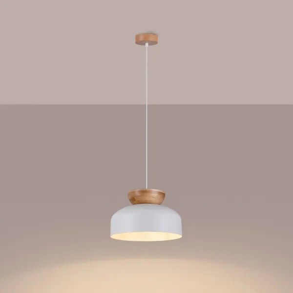 Sollux SL.1350 - Csillár zsinóron MARION 1xE27/15W/230V átm. 29,5 cm fehér