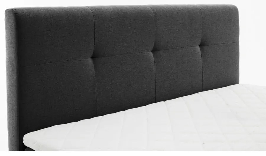 Antracitszürke boxspring ágy 160x200 cm Stockholm – Meise Möbel