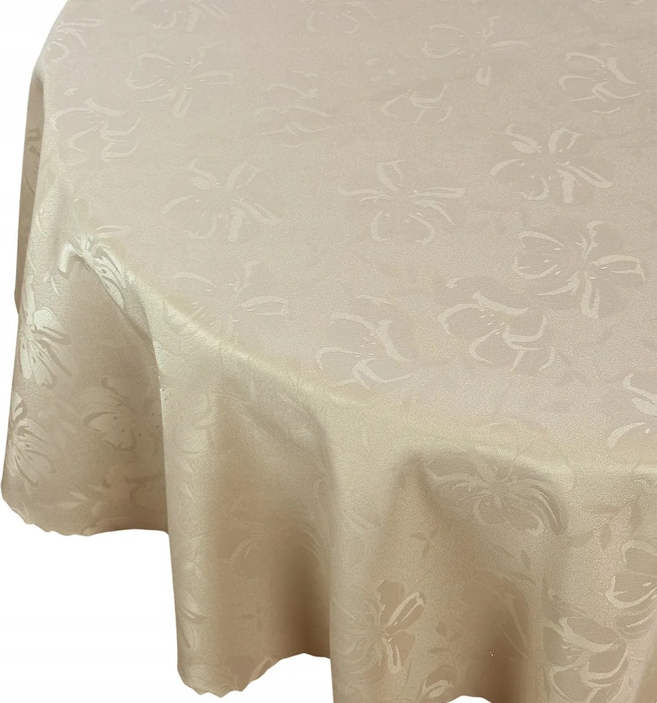 Abrosz Foltálló Asztal Bézs Virágok Tavaszi Kör Átmérő 150 cm