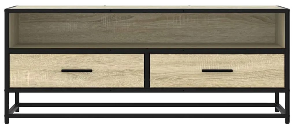 sonoma tölgy színű szerelt fa és fém TV-szekrény 100x34,5x40 cm