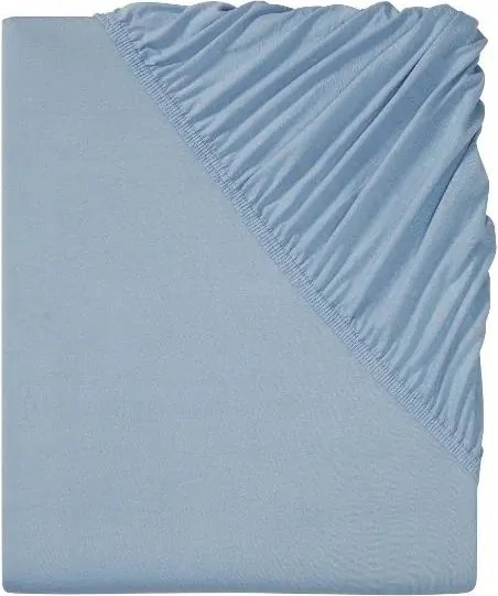 Gumis lepedő Livarno Home pamut jersey 90-100x 200 cm kék