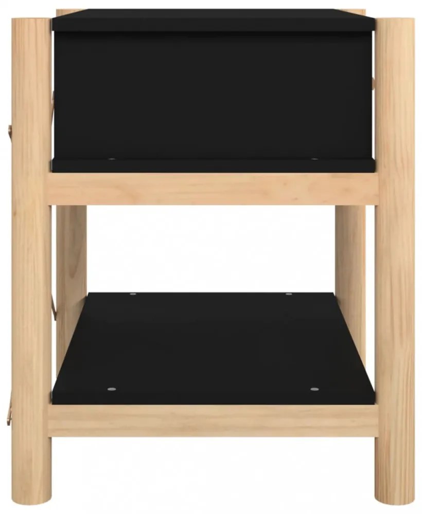2 db fekete szerelt fa ágy melletti asztal 42 x 38 x 45 cm
