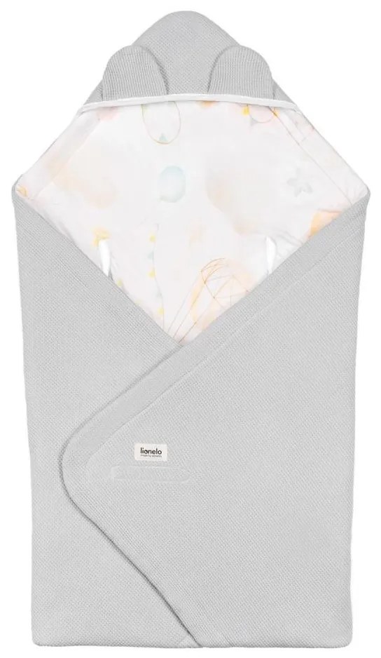Lionelo - Autósüléshez való pólya TRAVEL SWADDLE 90x90 cm Szürke Léggömb