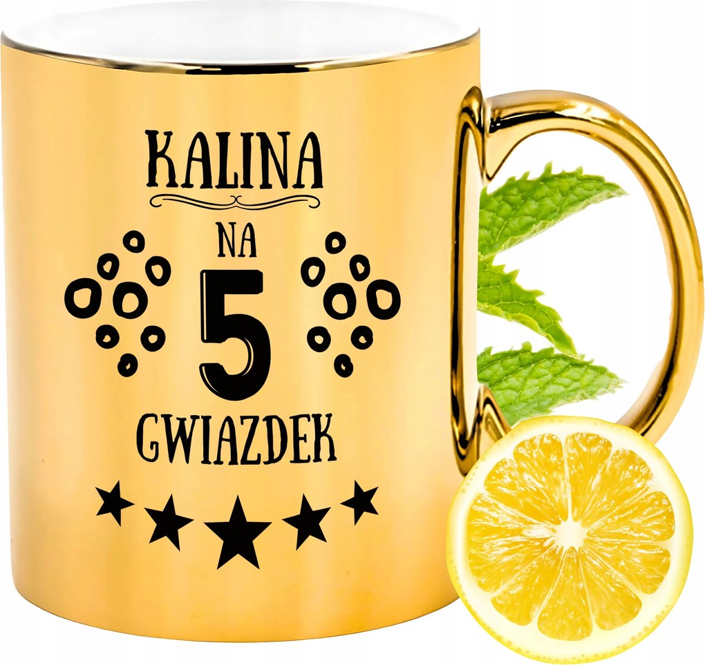 Prémium Arany Csillogó Bögre Kalina Ajándék Nyomtatott Fotóval