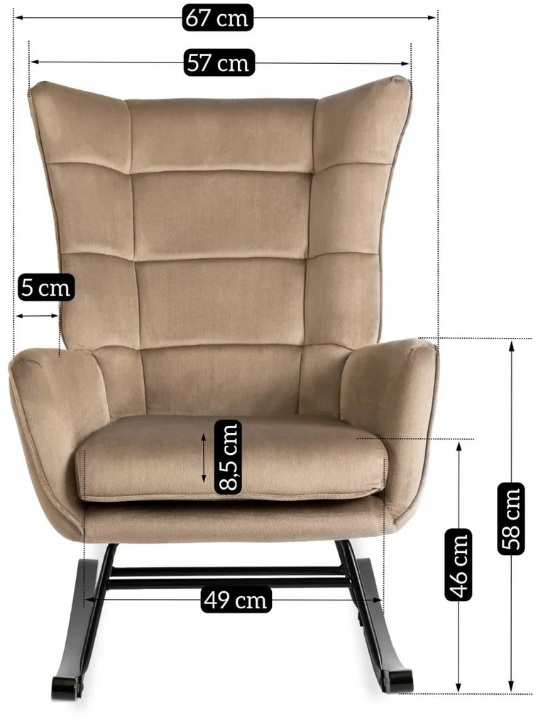 Hintafotel Bézs Bársony Kárpittal. JACKSON