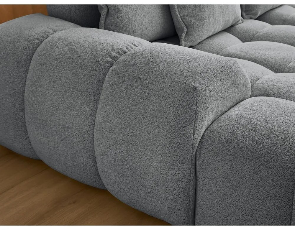 Sötétszürke zsenília kinyitható-tárolóhelyes sarokkanapé (jobb oldali-U alakú) Everest – Bobochic Paris