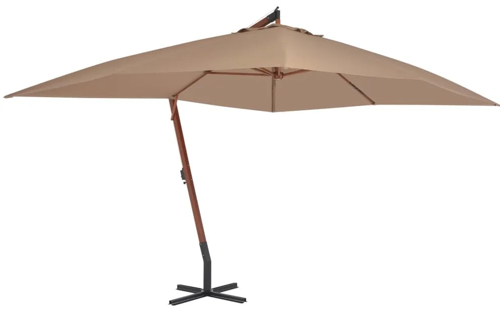 vidaXL tópszínű konzolos kerti napernyő farúddal 400 x 300 cm
