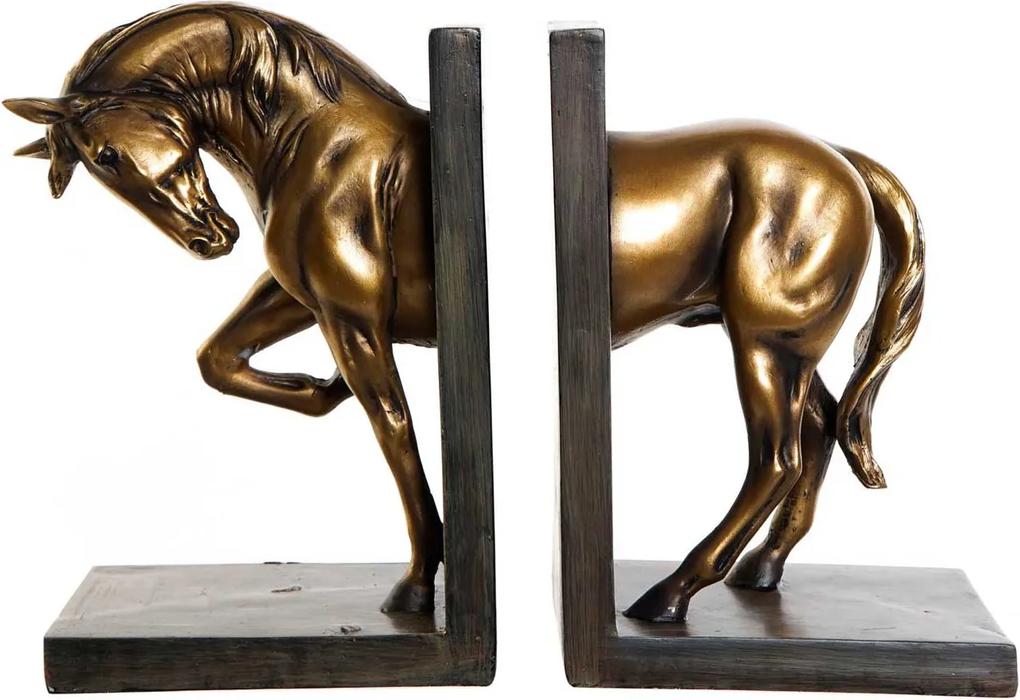 Könyvtámasz lovas dekoráció bronz arany antikolt