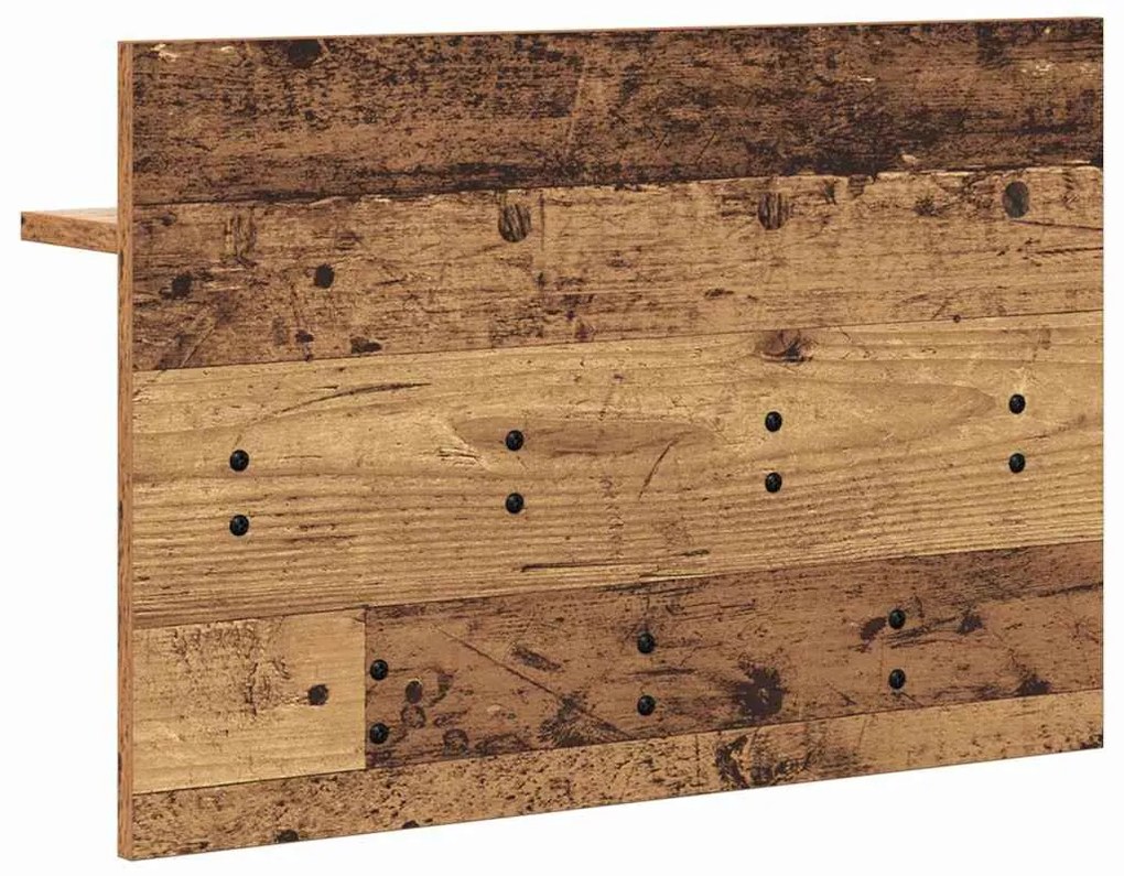 Fali Kabáthorog polcokkal Régi fa 60 x 40 x 12 cm Faanyag