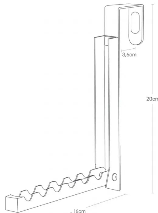 Mito fekete-fehér kihajtható akasztó ajtóra - YAMAZAKI