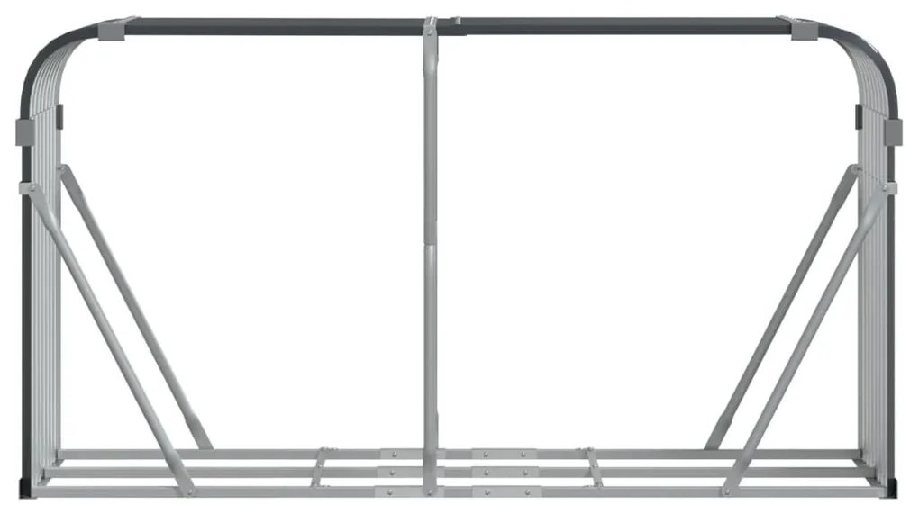 antracitszürke horganyzott acél rönktartó 180 x 45 x 100 cm