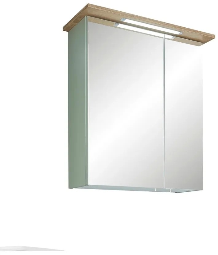 Zöld függő fürdőszoba szekrény tükörrel 60x72 cm Set 963 - Pelipal