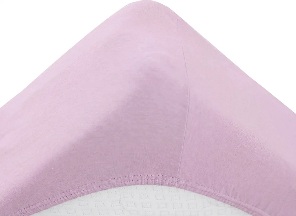 Jersey világoslila lepedő gyerekágyhoz 70 x 140 cm