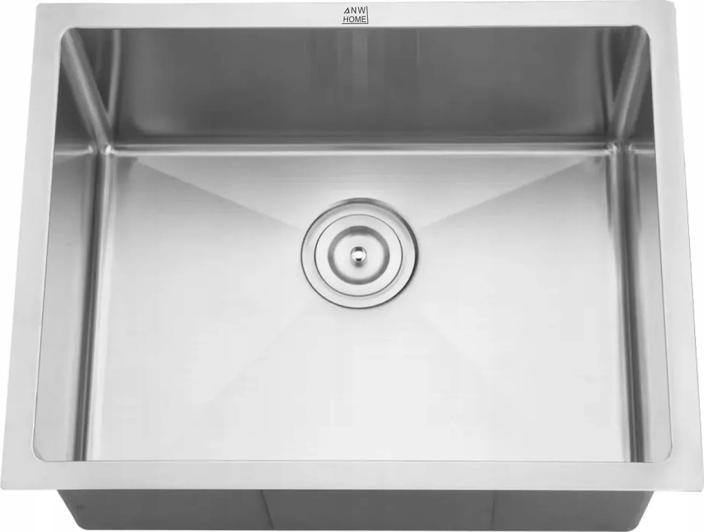 Inox egykamrás mosogató 54x44 cm-es beépíthető Szifon