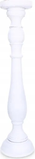 Gyertyatartó fa oszlop gyertyatartó fehér 37cm