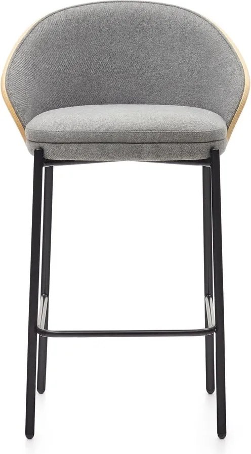 Szürke-natúr színű bárszék (ülésmagasság 65 cm) Eamy – Kave Home