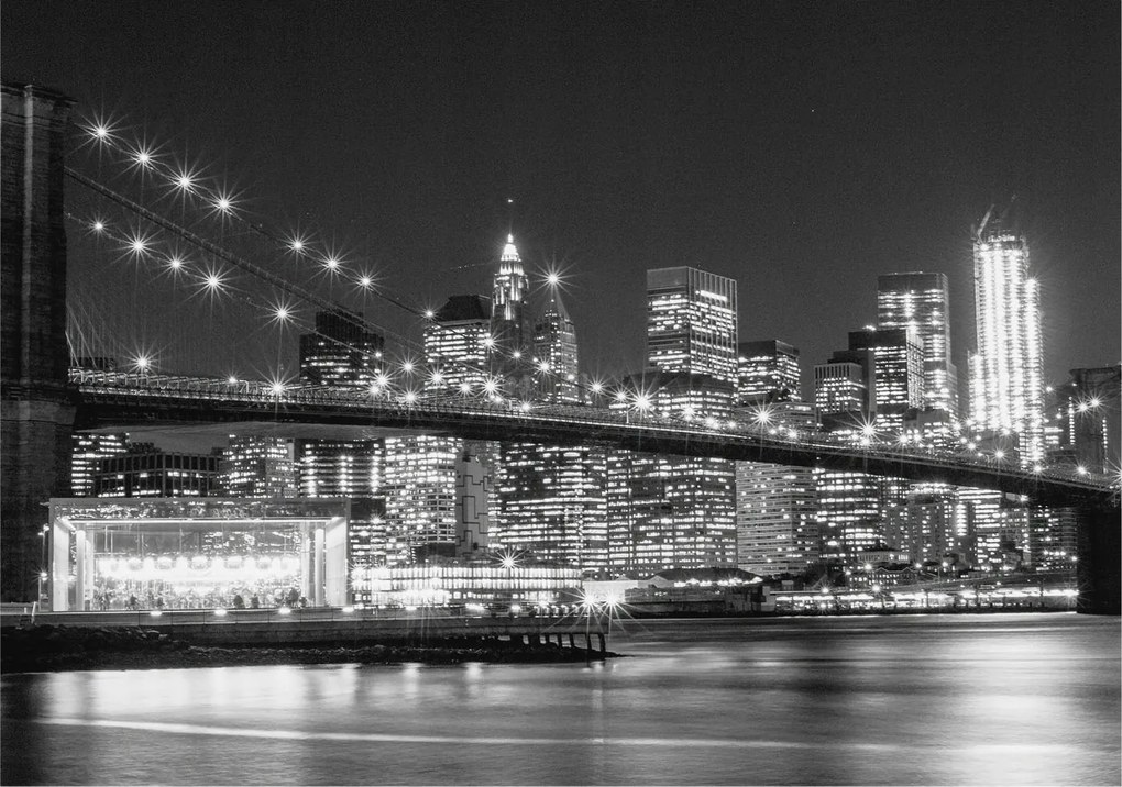 Flizelin tapéta Divatos 3D fali ragasztóval Éjszakai panoráma 312x219 Ragasztó