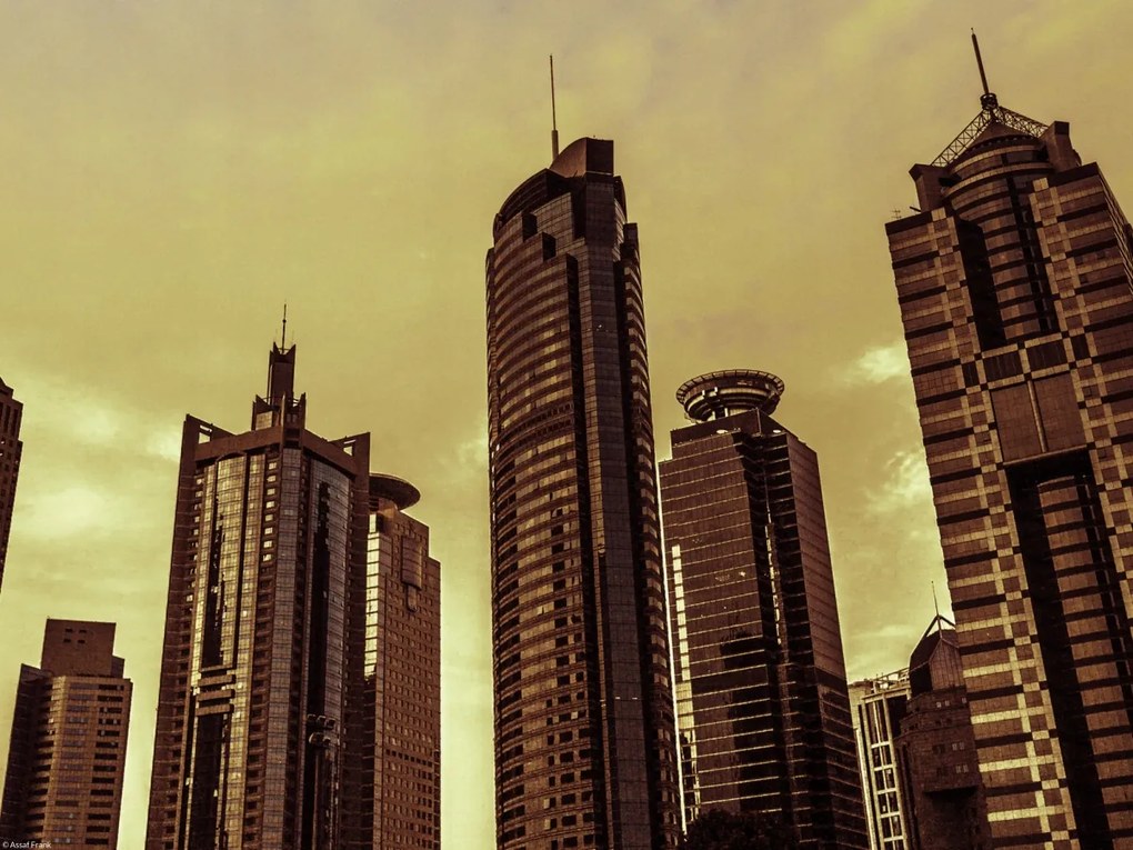 Poszter 40x30cm Panoráma Sanghaj 2, Assaf Frank