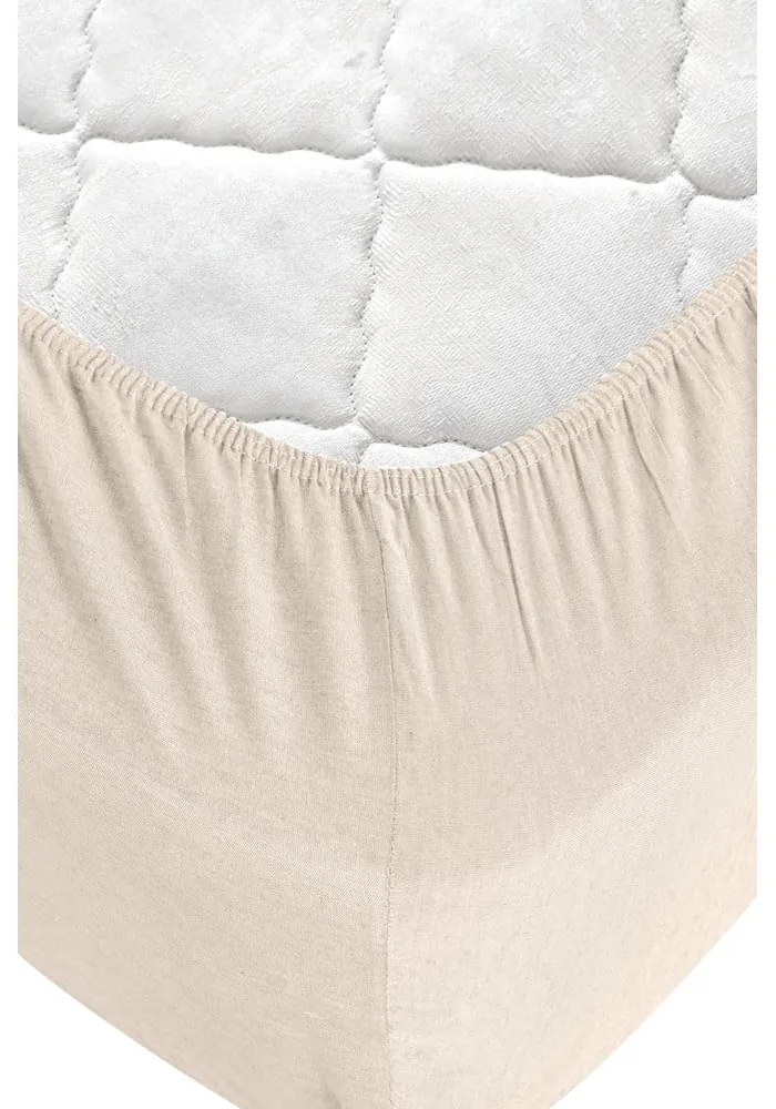 Fekete-krémszínű kétszemélyes-hosszabbított pamut ágyneműhuzat lepedővel 200x220 cm – Mila Home
