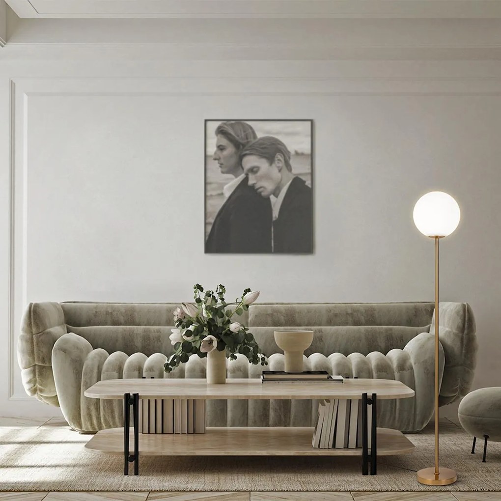 Maytoni modern állólámpa ring fehér sárgaréz mymod013fl-01bs