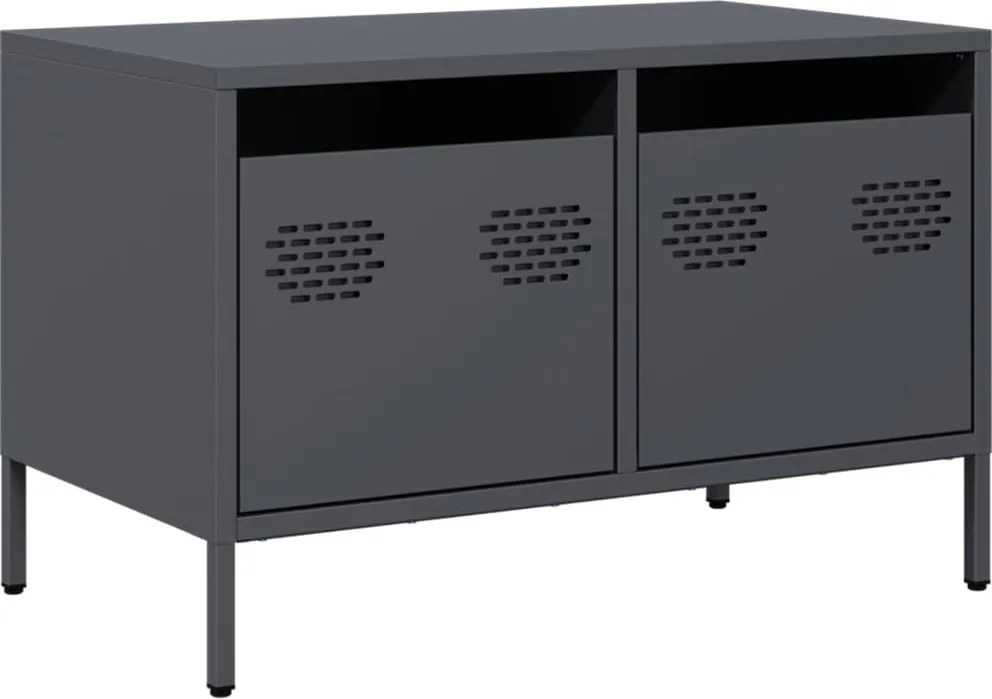 vidaXL antracitszürke hidegen hengerelt acél TV-szekrény 68x39x43,5 cm