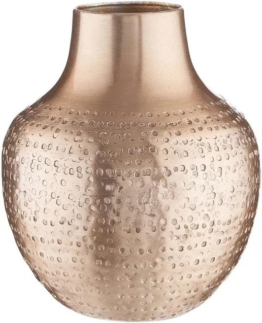 MIRA mini kalapált váza, rozéarany 12 cm