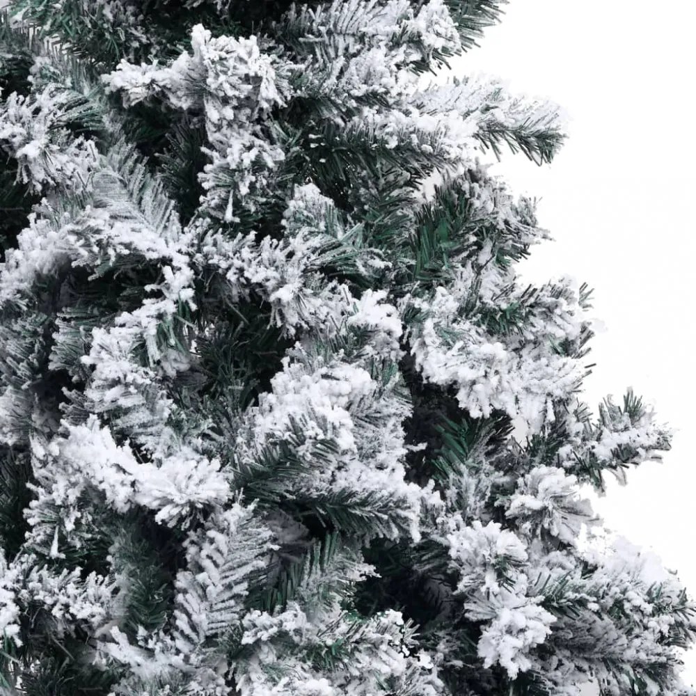 zöld PVC műkarácsonyfa pelyhes hóval 300 cm