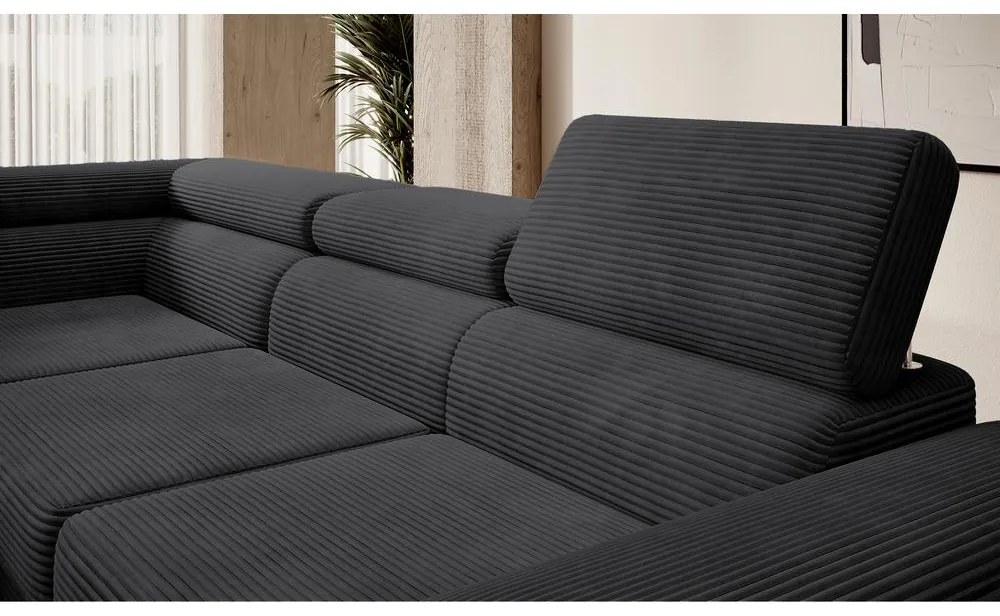 Sarokkanapé Stiletto (B) (fekete + ezüst). Akció -15%. 1099688