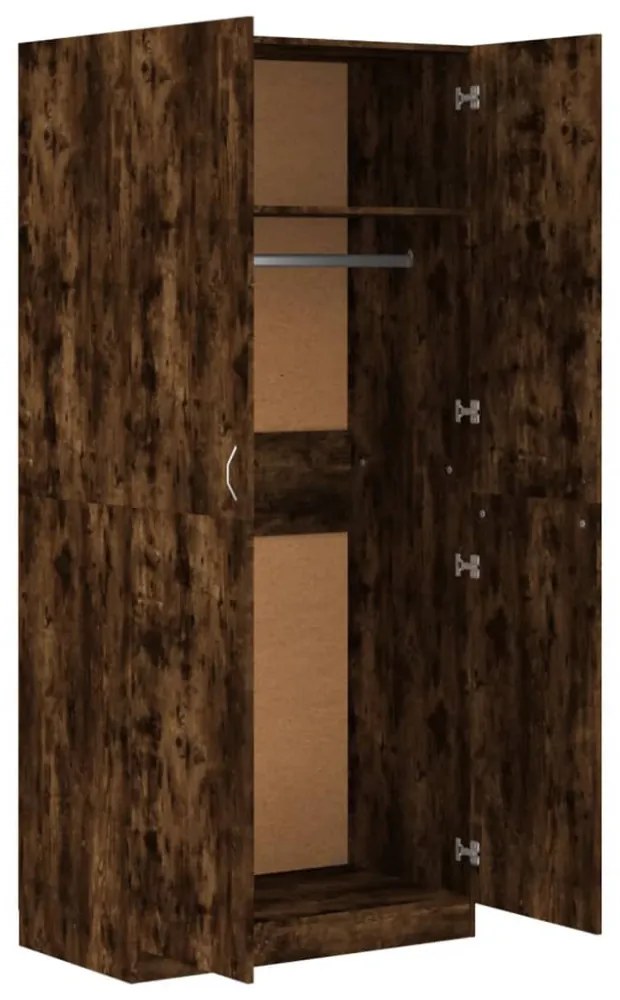 vidaXL füstös tölgy színű szerelt fa ruhásszekrény 80 x 52 x 180 cm