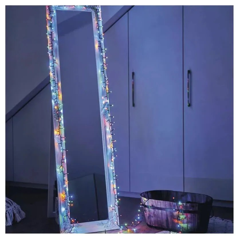 LED karácsonyi fényfüzér – hagyományos, 22,35 m, kültéri és beltéri, többszínű