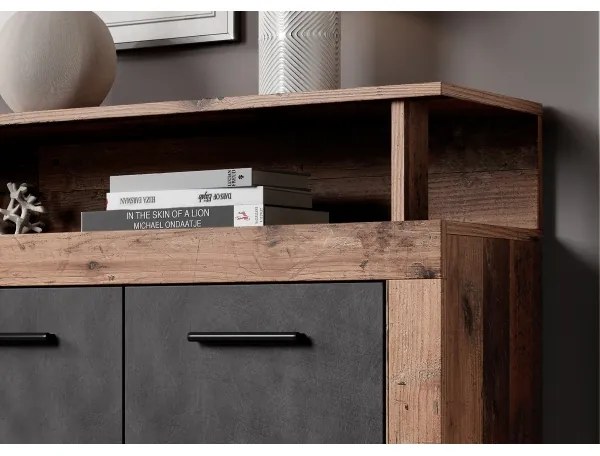 RUNA komód sötétbarna/antracit