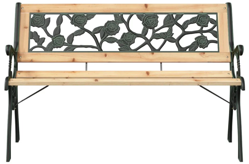 Kerti pad rózsás háttámlával 116 cm Fa