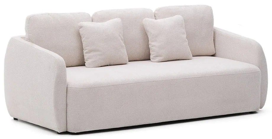 Krémszínű zsenília kinyitható kanapé 225 cm Laira – Kave Home